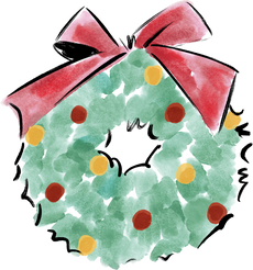 Watercolor Christmas Wreath