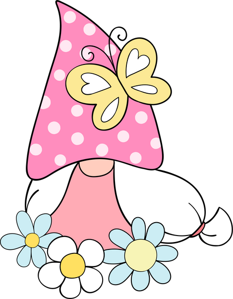 Floral Gnome Cartoon