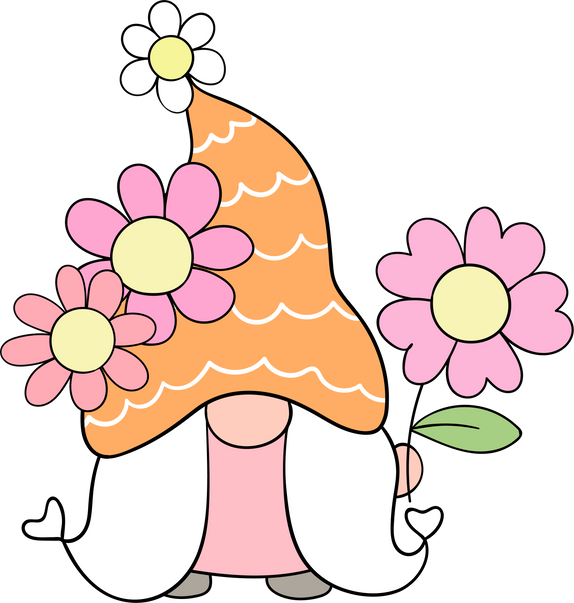 Easter Gnome with Flowers