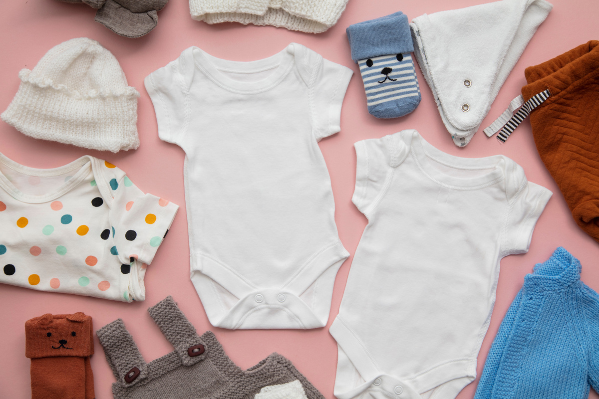 Composition of Various Baby Clothes Flatlay